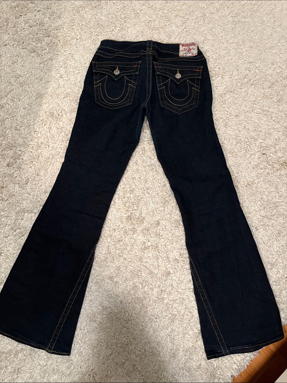 Vintage True Religion Dark Blue Flare Jeans - Women's Signature Pocket